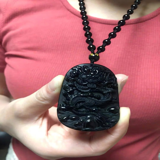 Hand‑carved Obsidian Dragon
