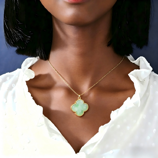 Green Jade Pendant with Floating Flower Pattern