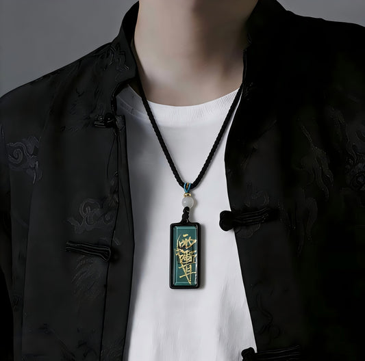 North Star Sigil pendant with clear quartz for protection and wealth attraction