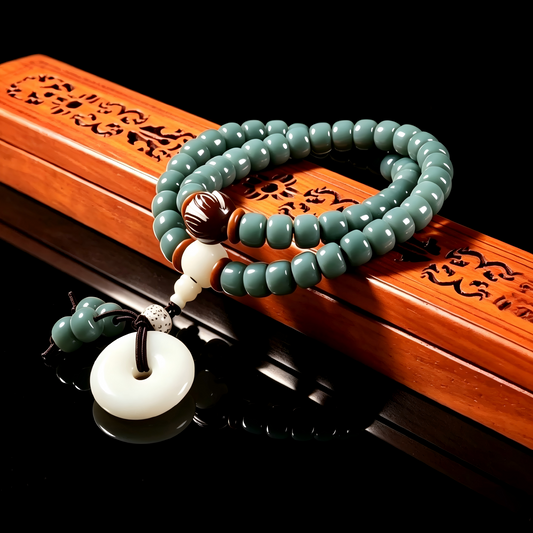 Green Bodhi Peace Mala – Natural Seeds for Calm & Protection