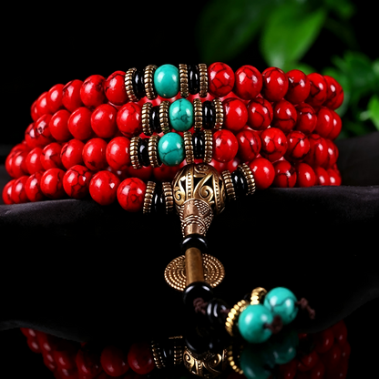 Wear Tibetan Mala on Left Wrist or as Necklace