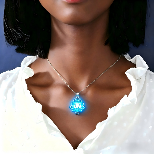 Glow Lotus Necklace – Soft Night Light, Zen Minimalist Spiritual Pendant