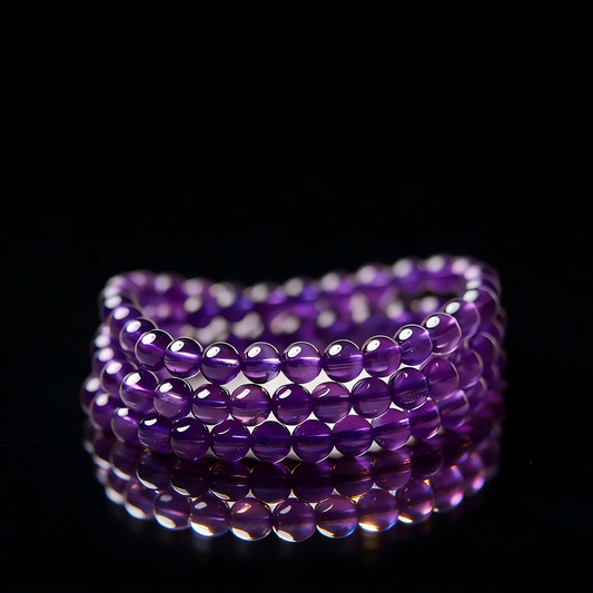 Triple Wrap Amethyst Mala Bracelet