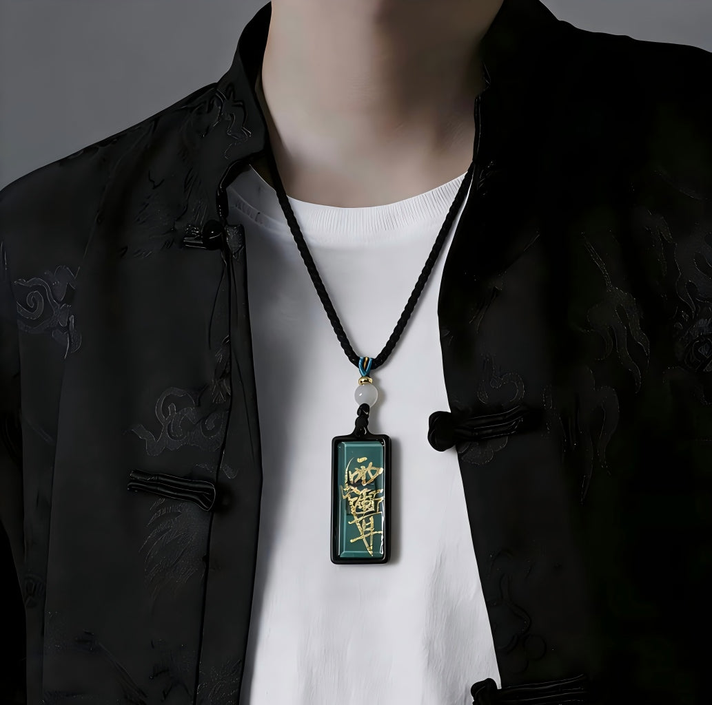 North Star Sigil pendant with clear quartz for protection and wealth attraction