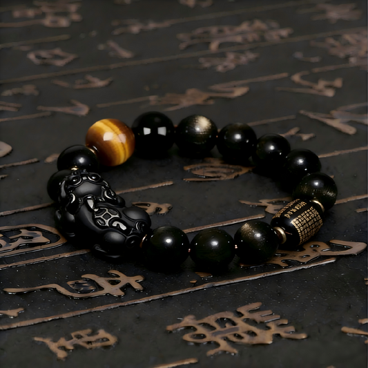 Black obsidian beads 8mm