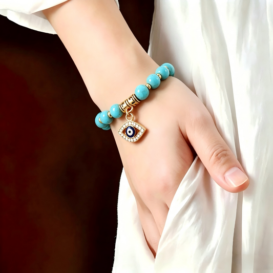 Wear Evil Eye Bracelet on Left Wrist – Daily Shield for Your Aura & Positive Vibes